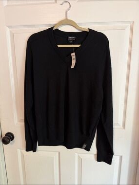 Todd Snyder Black Merino V-Neck Pullover Sweater Sz L.  NWT